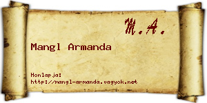 Mangl Armanda névjegykártya